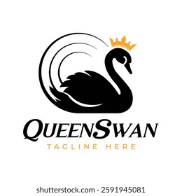 Queen swan logo vector design