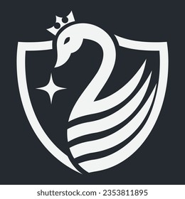 Logotipo del vector Escudo de cisne