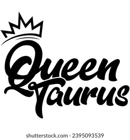 queen taurus black vector graphic design and cut file