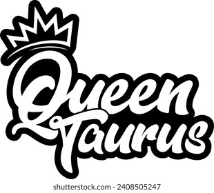 queen taurus black vector graphic design and cut file