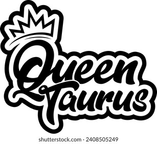 queen taurus black vector graphic design and cut file