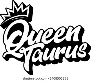 queen taurus black vector graphic design and cut file