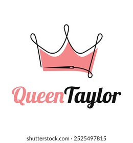 queen taylor flat minimalist logo design