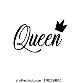 queen  text with crown vector illustration, t-shirt design