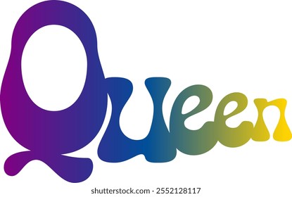 queen text, gradient color queen text