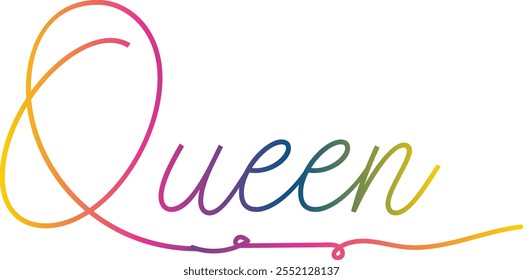 queen text, gradient color queen text