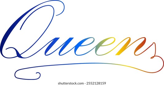 queen text, gradient color queen text