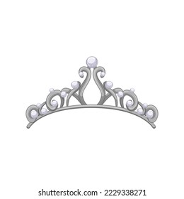 caricatura de la corona de la reina tiara. señal de la corona de la reina tiara. ilustración vectorial de símbolo aislado