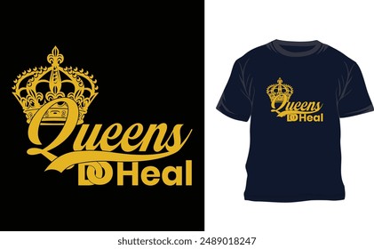 Diseño de camiseta personalizado creativo de tipografía de la reina