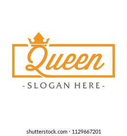 Queen Typography Logo Design Inspiration Vector