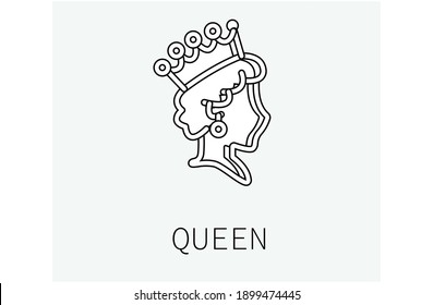 Queen vector icon. Editable stroke. Symbol in Line Art Style for Design, Presentation, Website or Apps Elements, Logo. Pixel vector graphics - Vector