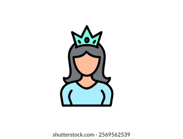 The queen vector icon illustration on white background.