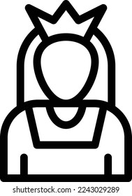 ilustración de queen Vector en un fondo transparente. Símbolos de calidad superior. Iconos vectoriales de línea delgada para el diseño de conceptos y gráficos. 
