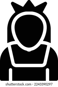 ilustración de queen Vector en un fondo transparente. Símbolos de calidad superior. Iconos vectoriales de glifos para diseño de conceptos y gráficos. 
