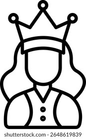 Design do ícone de linha do Queen Vetor