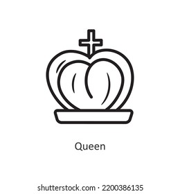 Queen Vektorgrafik Symbol Design Illustration. Gaming-Symbol auf weißem Hintergrund EPS10-Datei