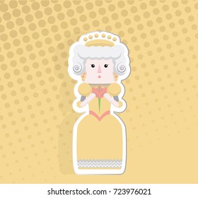 Queen vector sticker, character, icon, design element