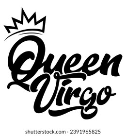 queen virgo black vector graphic design and cut file