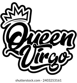 queen virgo black vector graphic design and cut file