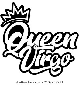 queen virgo black vector graphic design and cut file