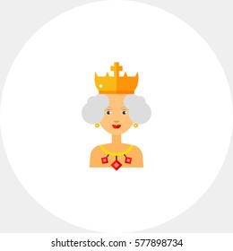 Queen Wearing Crown   Jewels Icon