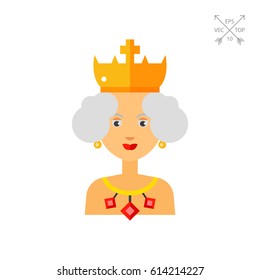 Queen Wearing Crown   Jewels Icon