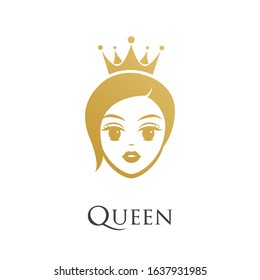 Queen wearing crown logo with short hair