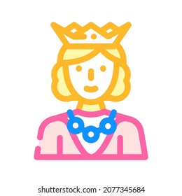 queen woman color icon vector. queen woman sign. isolated symbol illustration