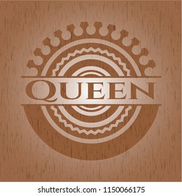 Queen wooden emblem. Retro