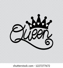 Queen word with crown.