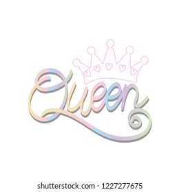 Queen word with crown.