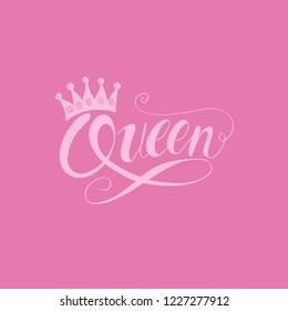 Queen word with crown.