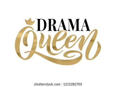 Queen word with crown. calligraphy fun design to print on tee, shirt, hoody, poster banner sticker, card. Hand lettering text vector illustration