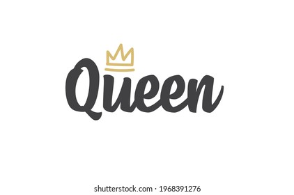 576 Gold word queen with a crown on it Images, Stock Photos & Vectors ...