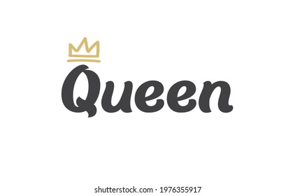 576 Gold word queen with a crown on it Images, Stock Photos & Vectors ...