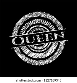 Queen written on a blackboard