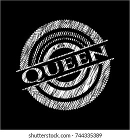 Queen written on a blackboard