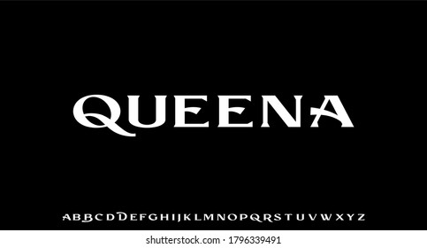 queena, luxury serif alphabet font vector typeset