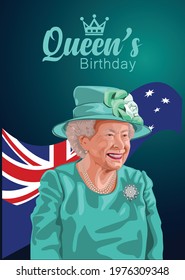 Queen's Birthday Australia vector illustration design.