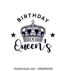 queen's birthday emblem with crown and typography. 