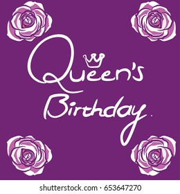 queen's birthday vector illustration