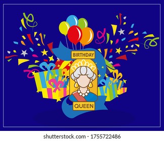Queen's Birthday Vector Ilustration. UK,Australia Queen's birthday concept.