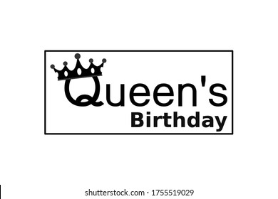 Ilustración de diseño de plantillas de vectores de cumpleaños de Reina