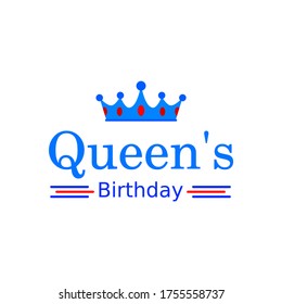 Ilustración de diseño de plantillas de vectores de cumpleaños de Reina