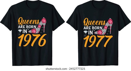 Queens are born in or Birthday t shirt design or typography tshirt design or birthday quotes or poster design or birthday vector or Dimond t shirt design