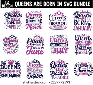 queens are born in svg bundle
happy birthday svg bundle  svg