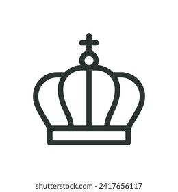 Queen's Crown isolated icon, monarchy vector symbol with editable stroke