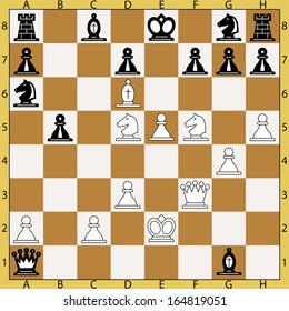 The queens gambit position on the chessboard