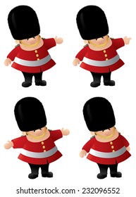 Queen's Guard in 4 different poses.