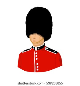 Queen's guard icon in cartoon style isolated on white background. England country symbol stock vector illustration.